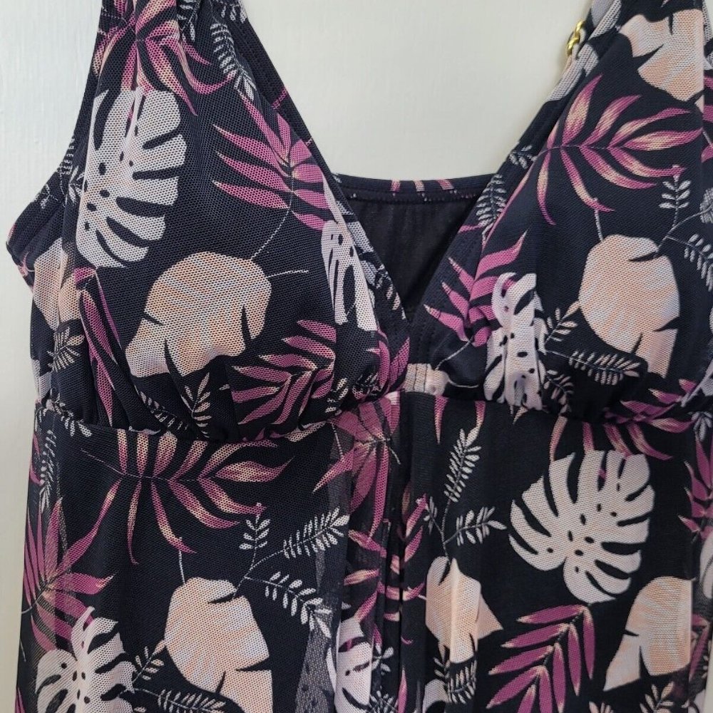 Fit 4 U Swimsuit Womens Sz 8 One Piece Swimwear Fit For You Blend Floral Violet